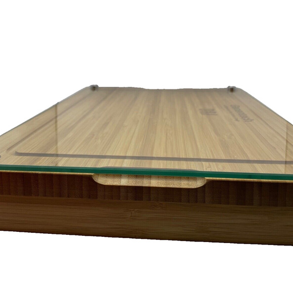 Toscana Bamboo Rectangular Cheese Cutting Board & Tools Set Tempered Glass Top - Picture 13 of 13